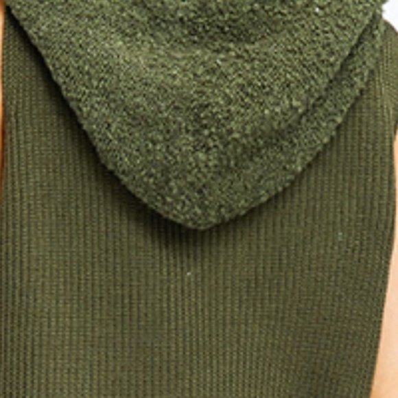 GREEN SWEATER HOODIE VEST - Picture 4 of 4